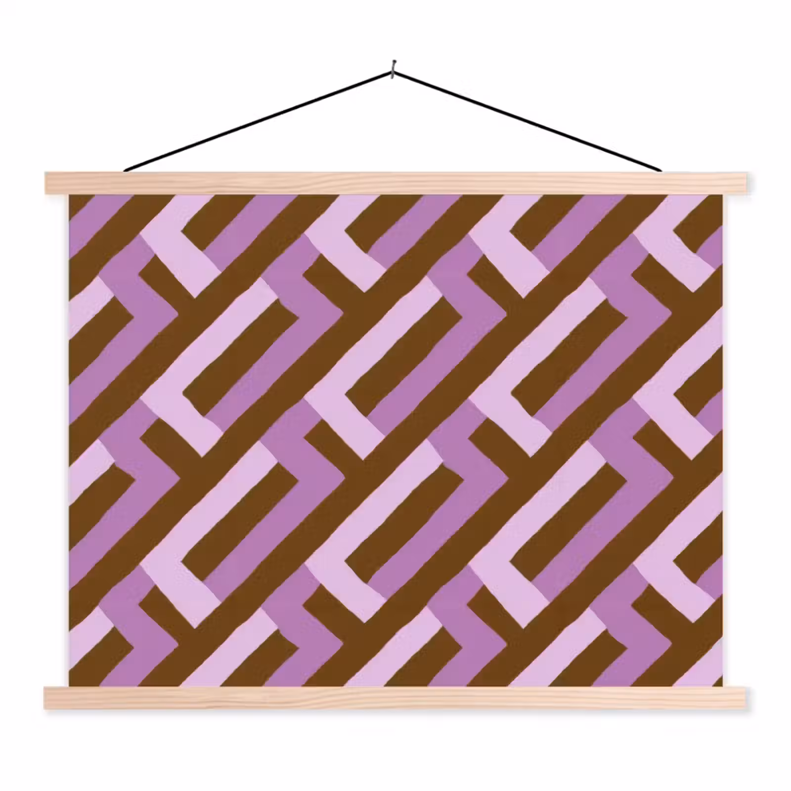 Stoffbild - Braun – Rosa – Geometrisch – Mäander – Muster — 1