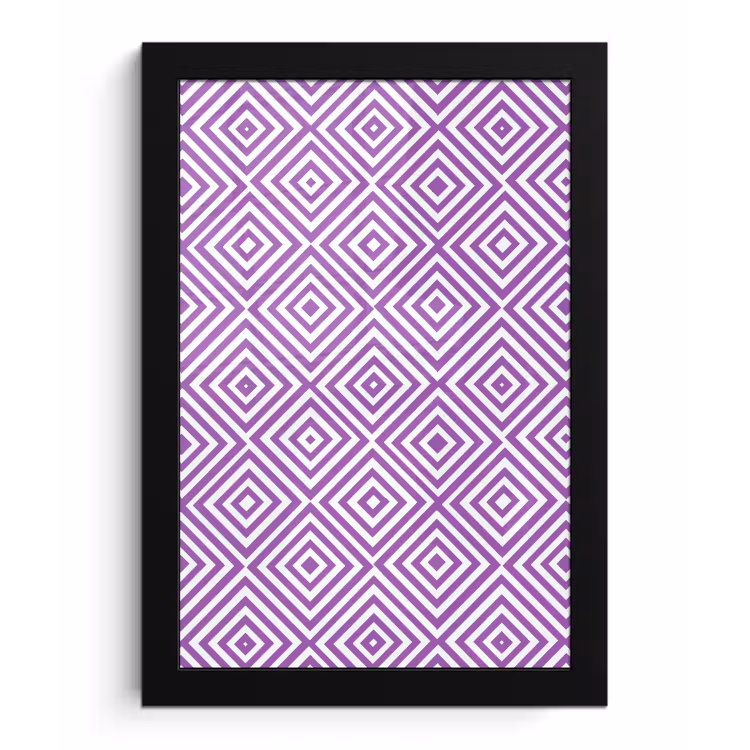 Bilder mit Rahmen - Lila – Geometrisch – Rauten – Konzentrisch – Muster — 1