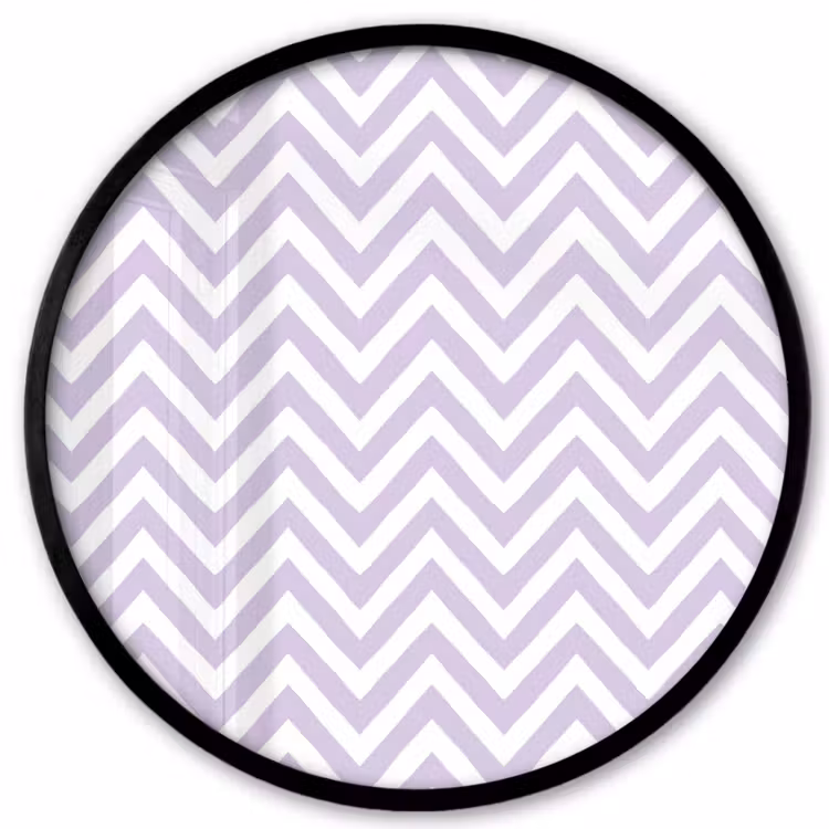 Poster im Rahmen Rund - Lila – Geometrisch – Chevron – Zickzack – Muster — 1