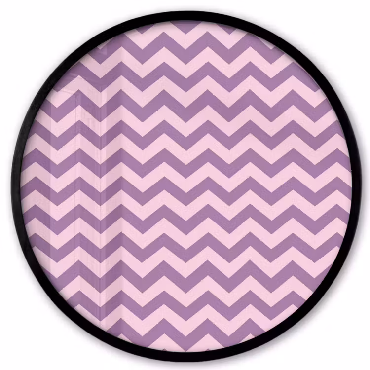 Poster im Rahmen Rund - Lila – Rosa – Geometrisch – Chevron – Zickzack – Muster — 1