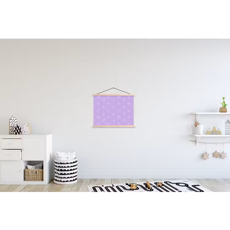 Stoffbild - Lila – Botanisch – Blumen – Handgezeichnet – Muster — 2