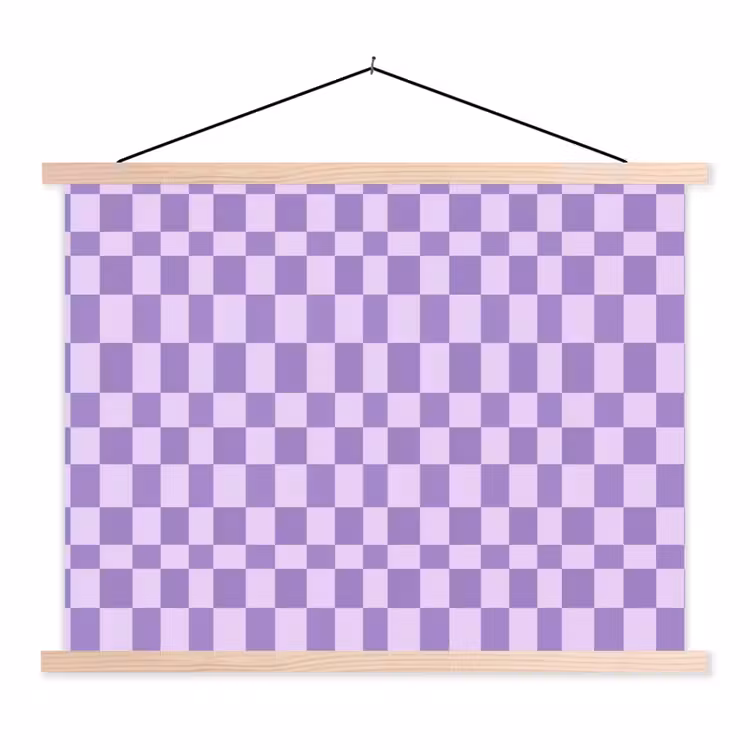 Stoffbild - Lila – Geometrisch – Schachbrettmuster – Blöcke – Muster — 1