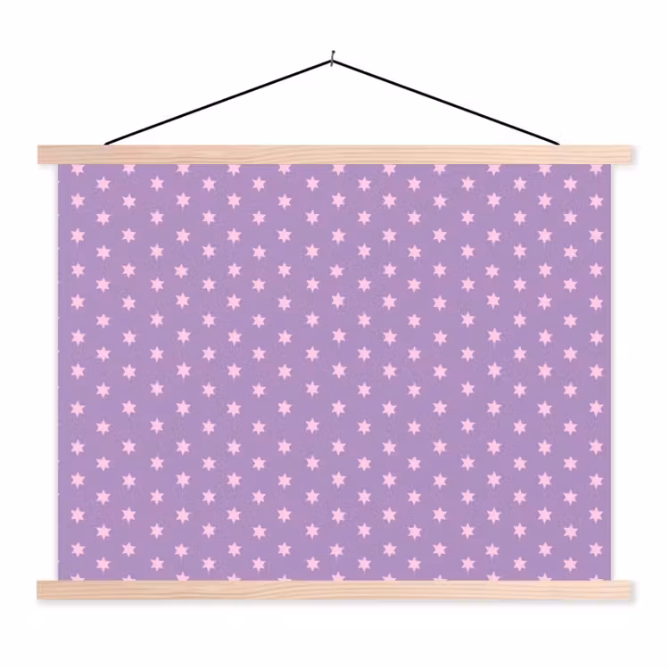 Stoffbild - Lila – Rosa – Sterne – Geometrisch – Muster — 1