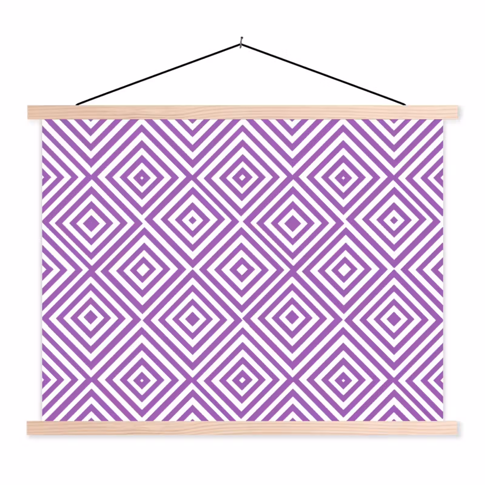 Stoffbild - Lila – Geometrisch – Rauten – Konzentrisch – Muster — 1
