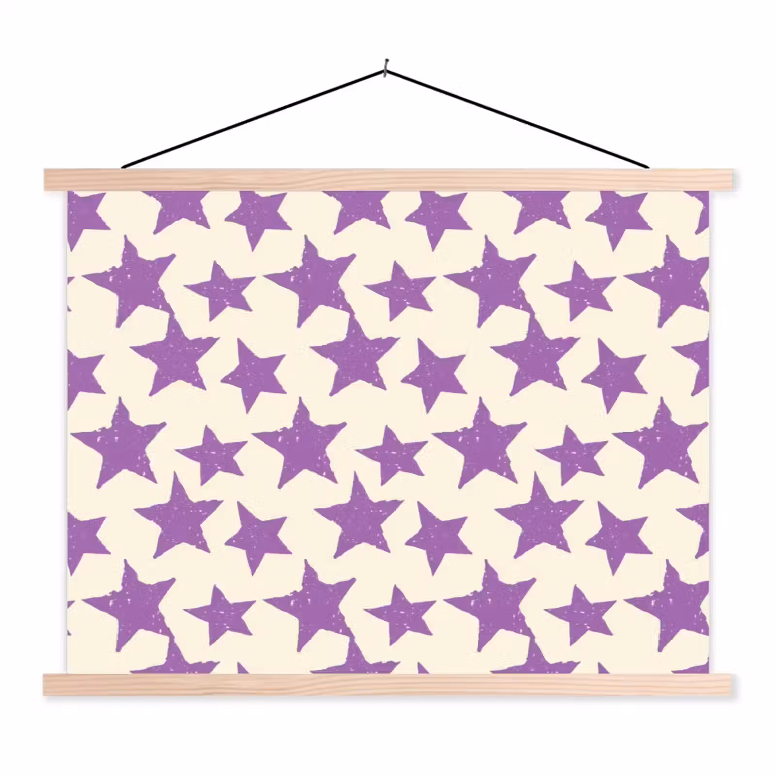 Stoffbild - Lila – Geometrisch – Sterne – Stempel – Muster — 1