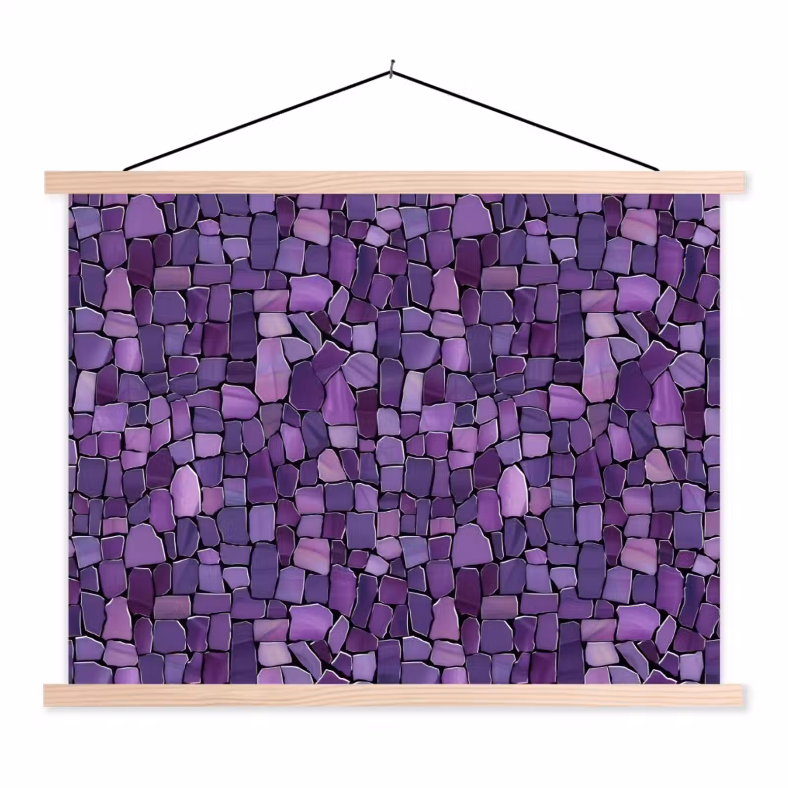 Stoffbild - Lila – Mosaik – Scherben – Stein – Muster — 1
