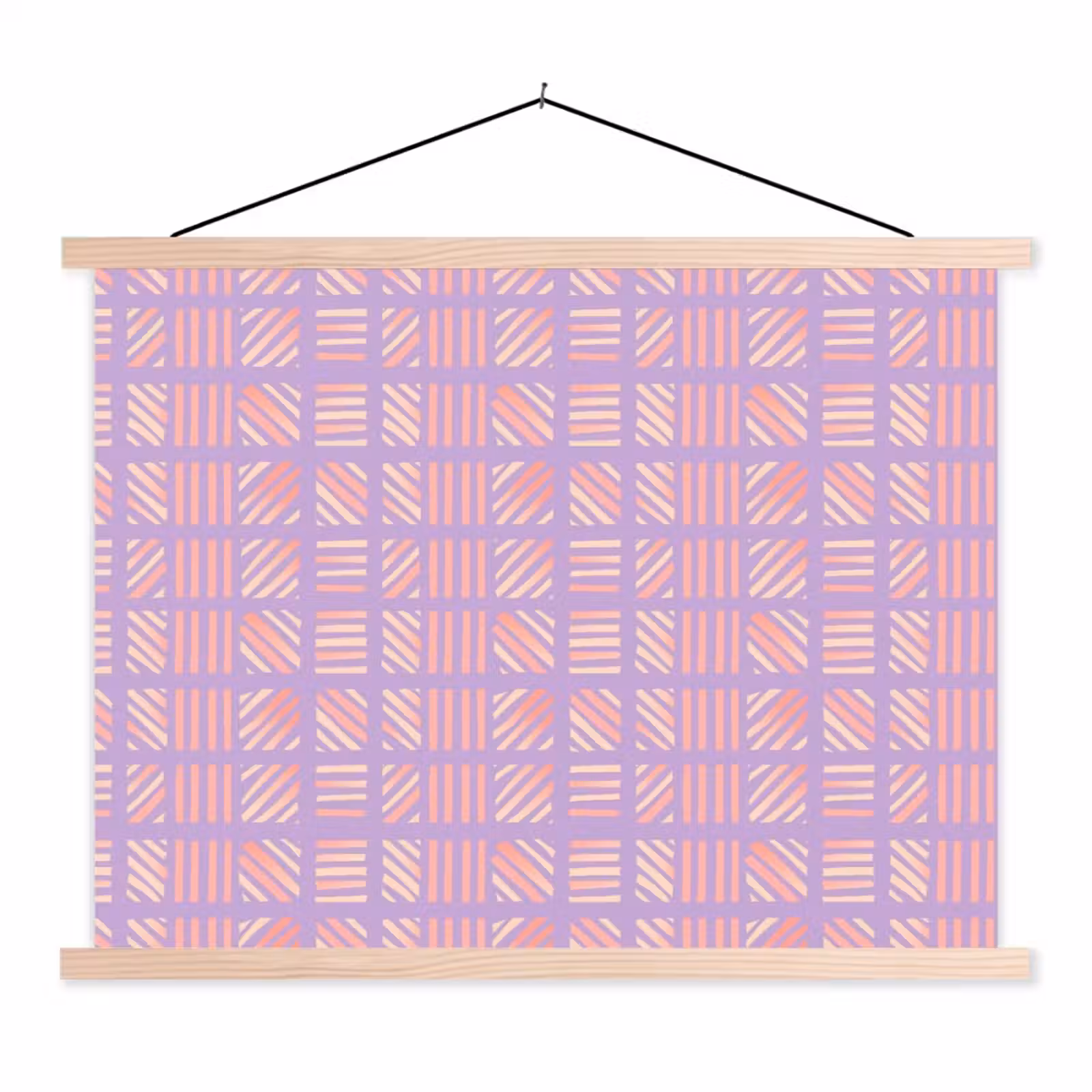 Stoffbild - Lila – Rosa – Geometrisch – Streifen – Blöcke – Muster — 1