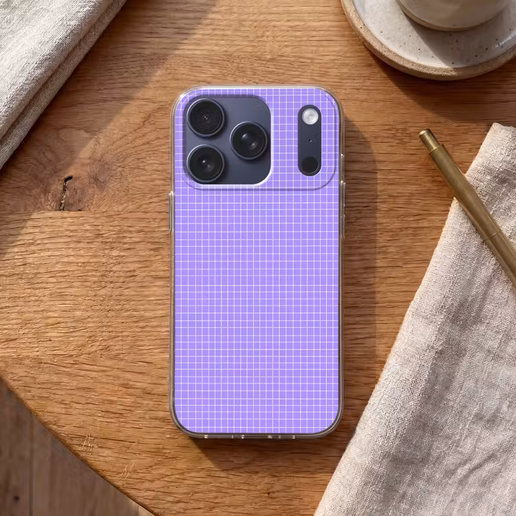 Handyhülle - Lila – Geometrisch – Raster – Minimalistisch – Muster — 2