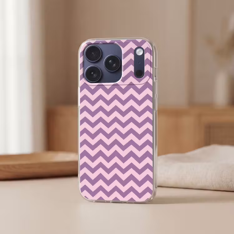 Handyhülle - Lila – Rosa – Geometrisch – Chevron – Zickzack – Muster — 3