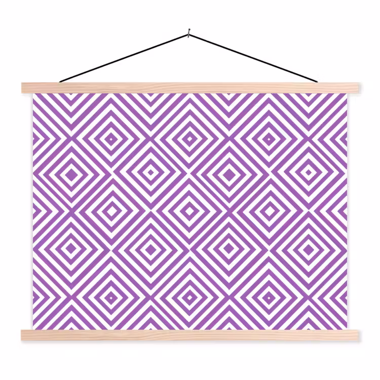 Stoffbild - Lila – Geometrisch – Rauten – Konzentrisch – Muster — 1