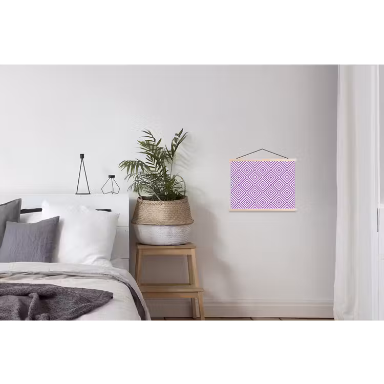Stoffbild - Lila – Geometrisch – Rauten – Konzentrisch – Muster — 3