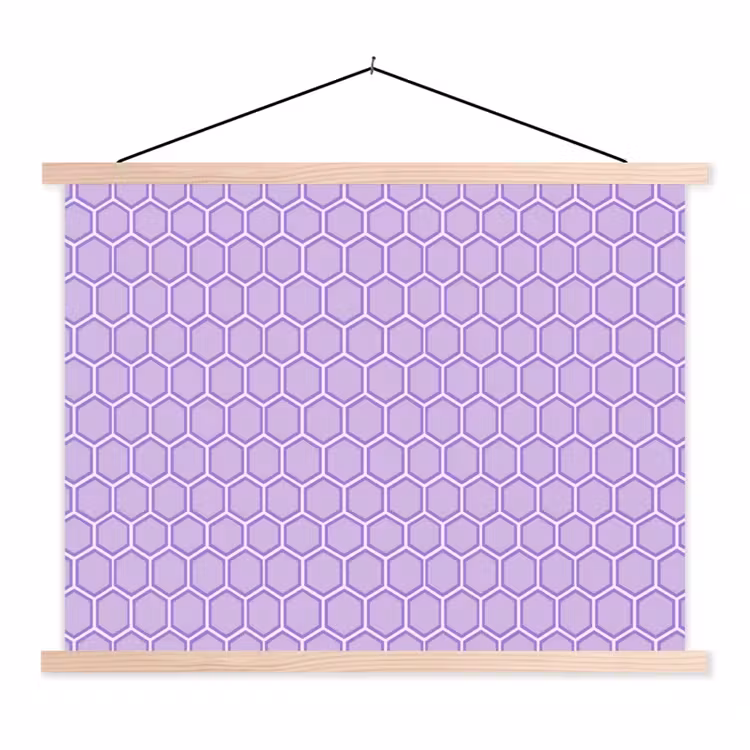 Stoffbild - Lila – Geometrisch – Wabenmuster – Bienenwabe – Muster — 1