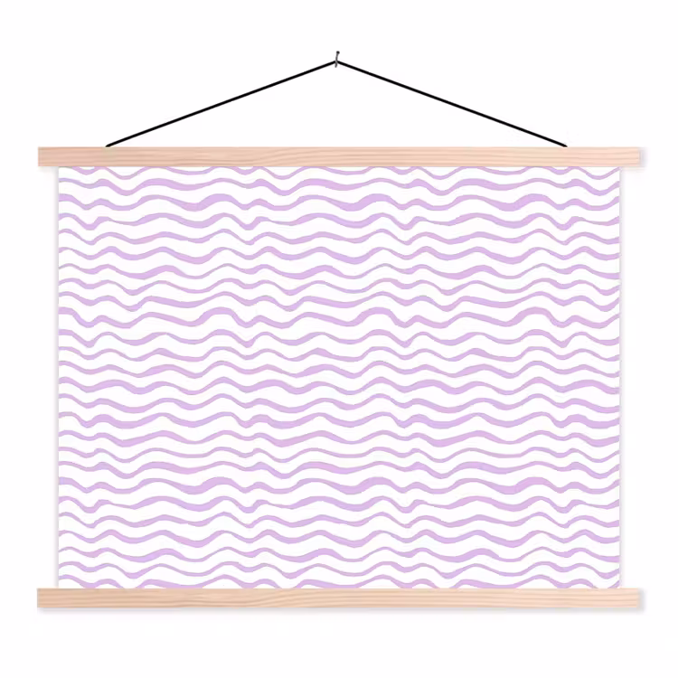 Stoffbild - Lila – Geometrisch – Wellen – Linien – Muster — 1