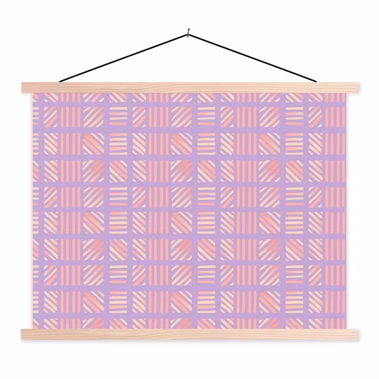 Stoffbild - Lila – Rosa – Geometrisch – Streifen – Blöcke – Muster — 1