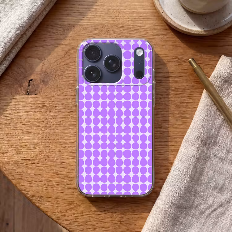 Handyhülle - Lila – Geometrisch – Punkte – Polka Dot – Muster — 2