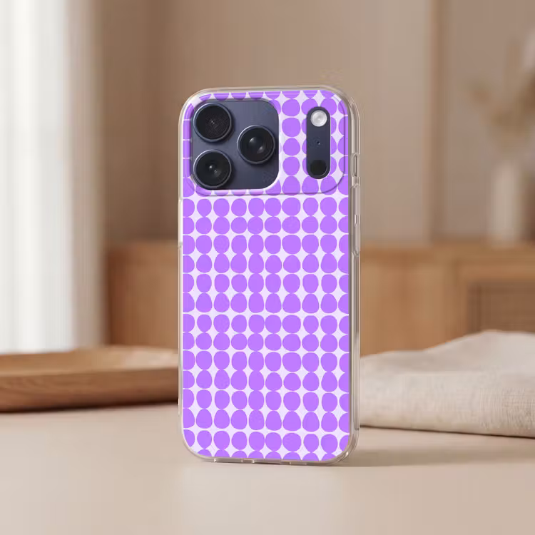 Handyhülle - Lila – Geometrisch – Punkte – Polka Dot – Muster — 3