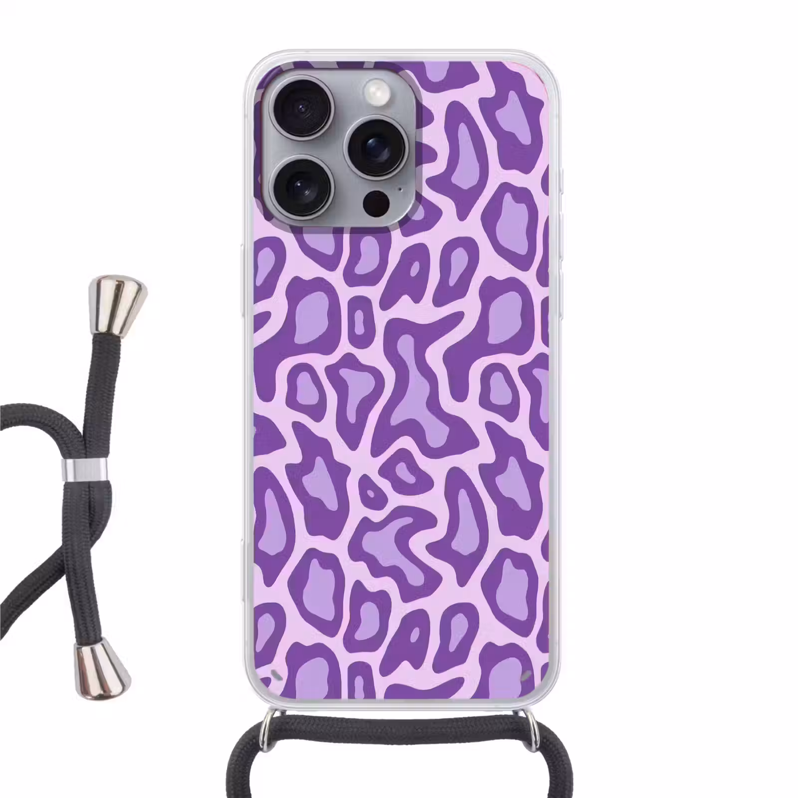 Handyhülle mit Band - Lila – Abstrakt – Leopard – Flecken – Groovy – Muster — 1