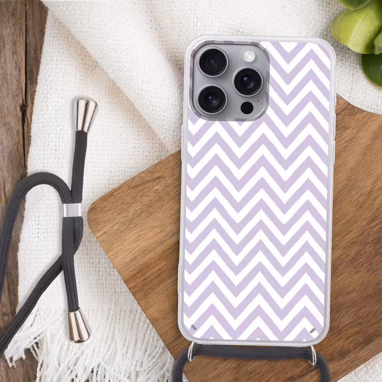 Handyhülle mit Band - Lila – Geometrisch – Chevron – Zickzack – Muster — 3
