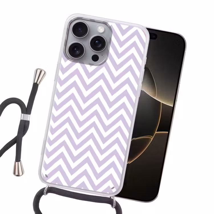 Handyhülle mit Band - Lila – Geometrisch – Chevron – Zickzack – Muster — 5