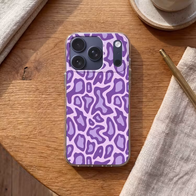 Handyhülle - Lila – Abstrakt – Leopard – Flecken – Groovy – Muster — 2