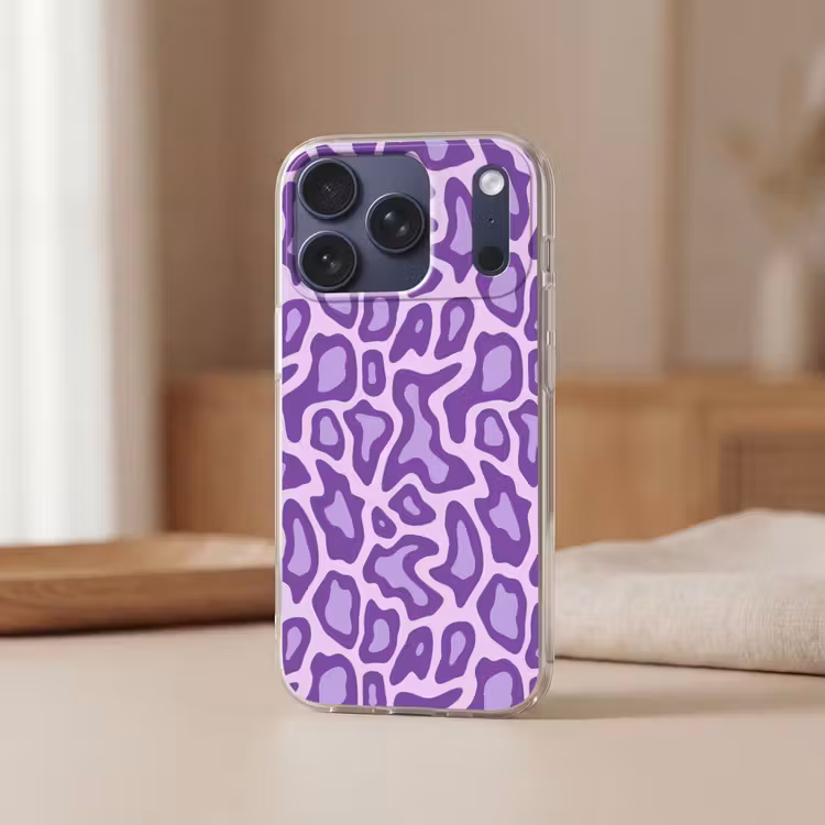 Handyhülle - Lila – Abstrakt – Leopard – Flecken – Groovy – Muster — 3