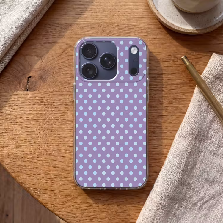 Handyhülle - Lila – Blau – Geometrisch – Punkte – Polka Dot – Muster — 2