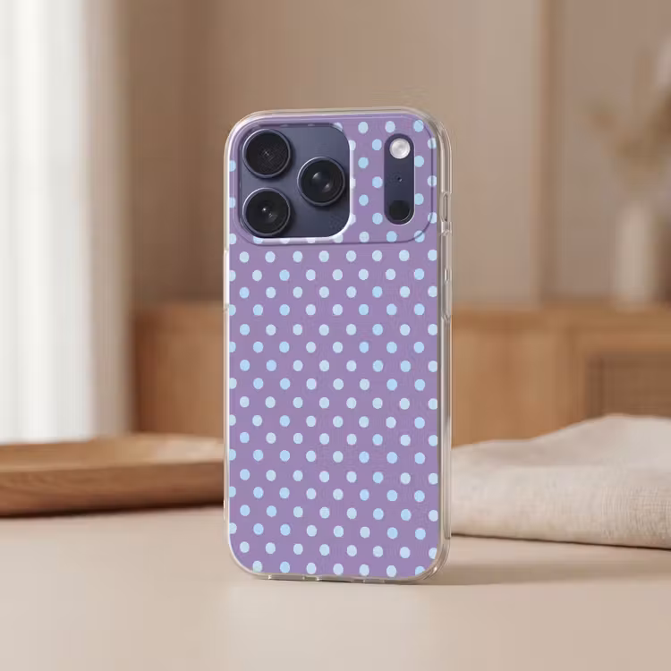 Handyhülle - Lila – Blau – Geometrisch – Punkte – Polka Dot – Muster — 3