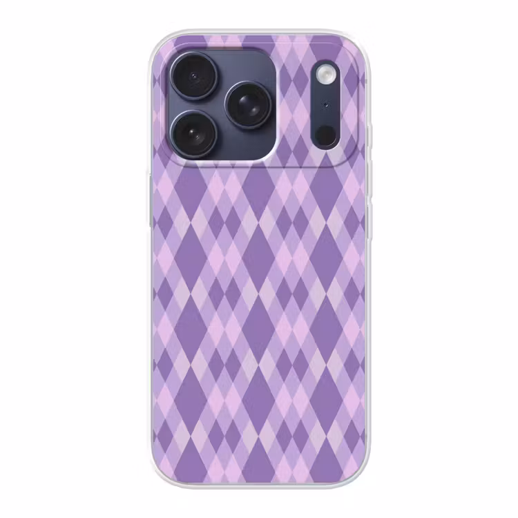 Handyhülle - Lila – Geometrisch – Rauten – Argyle – Muster — 1