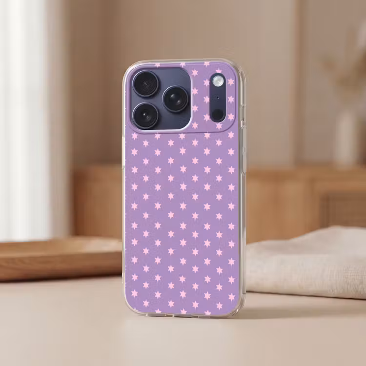 Handyhülle - Lila – Rosa – Sterne – Geometrisch – Muster — 3