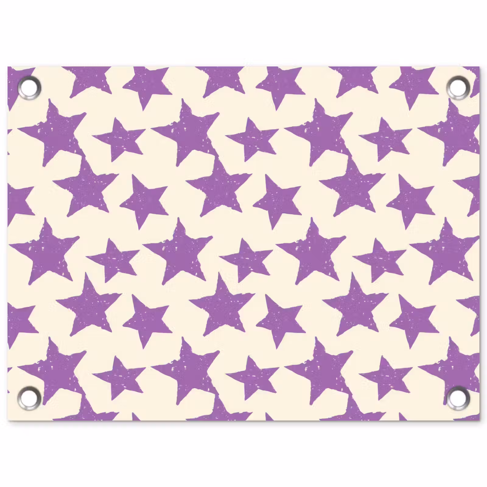 Gartenposter - Lila – Geometrisch – Sterne – Stempel – Muster — 1