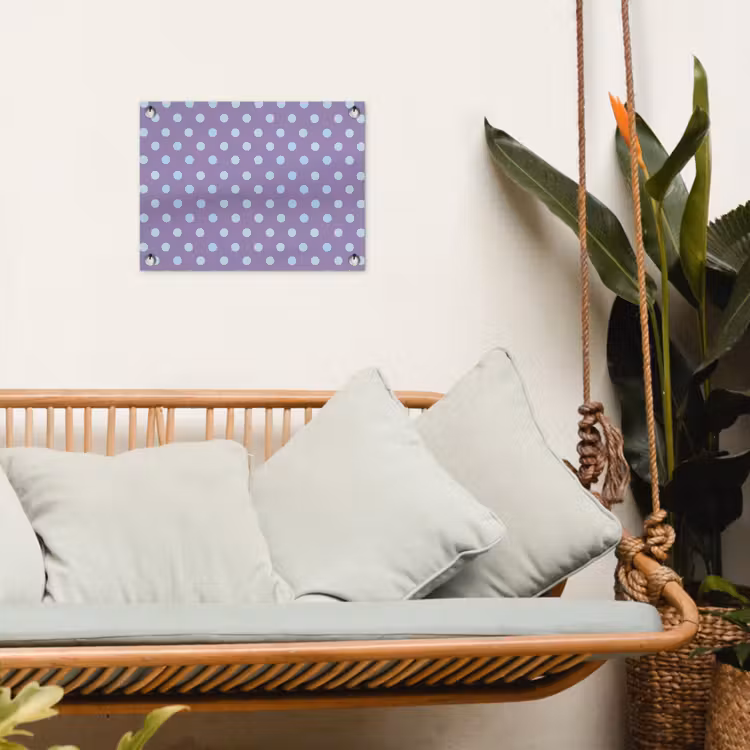 Gartenposter - Lila – Blau – Geometrisch – Punkte – Polka Dot – Muster — 4