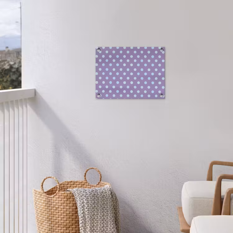 Gartenposter - Lila – Blau – Geometrisch – Punkte – Polka Dot – Muster — 5