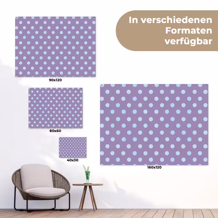 Gartenposter - Lila – Blau – Geometrisch – Punkte – Polka Dot – Muster — 6