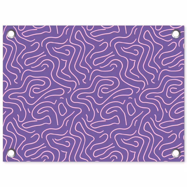 Gartenposter - Lila – Rosa – Abstrakt – Linien – Labyrinth – Muster — 1