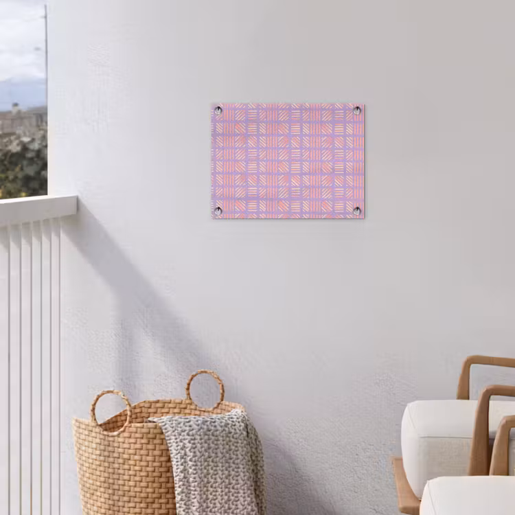 Gartenposter - Lila – Rosa – Geometrisch – Streifen – Blöcke – Muster — 5