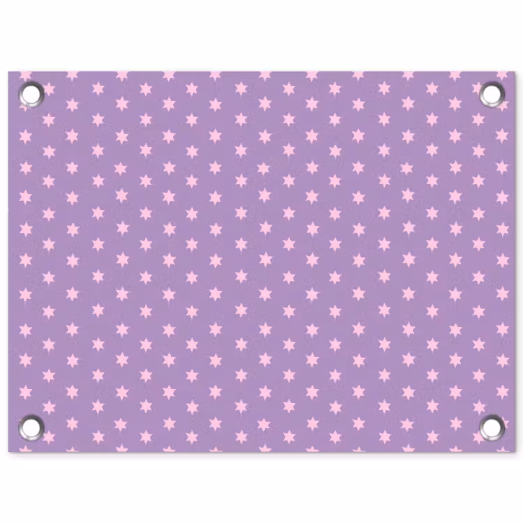 Gartenposter - Lila – Rosa – Sterne – Geometrisch – Muster — 1