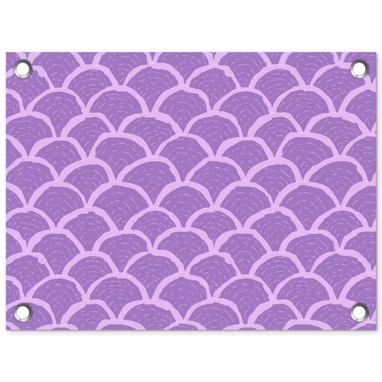 Gartenposter - Lila – Schuppen – Muscheln – Handgezeichnet – Muster — 1