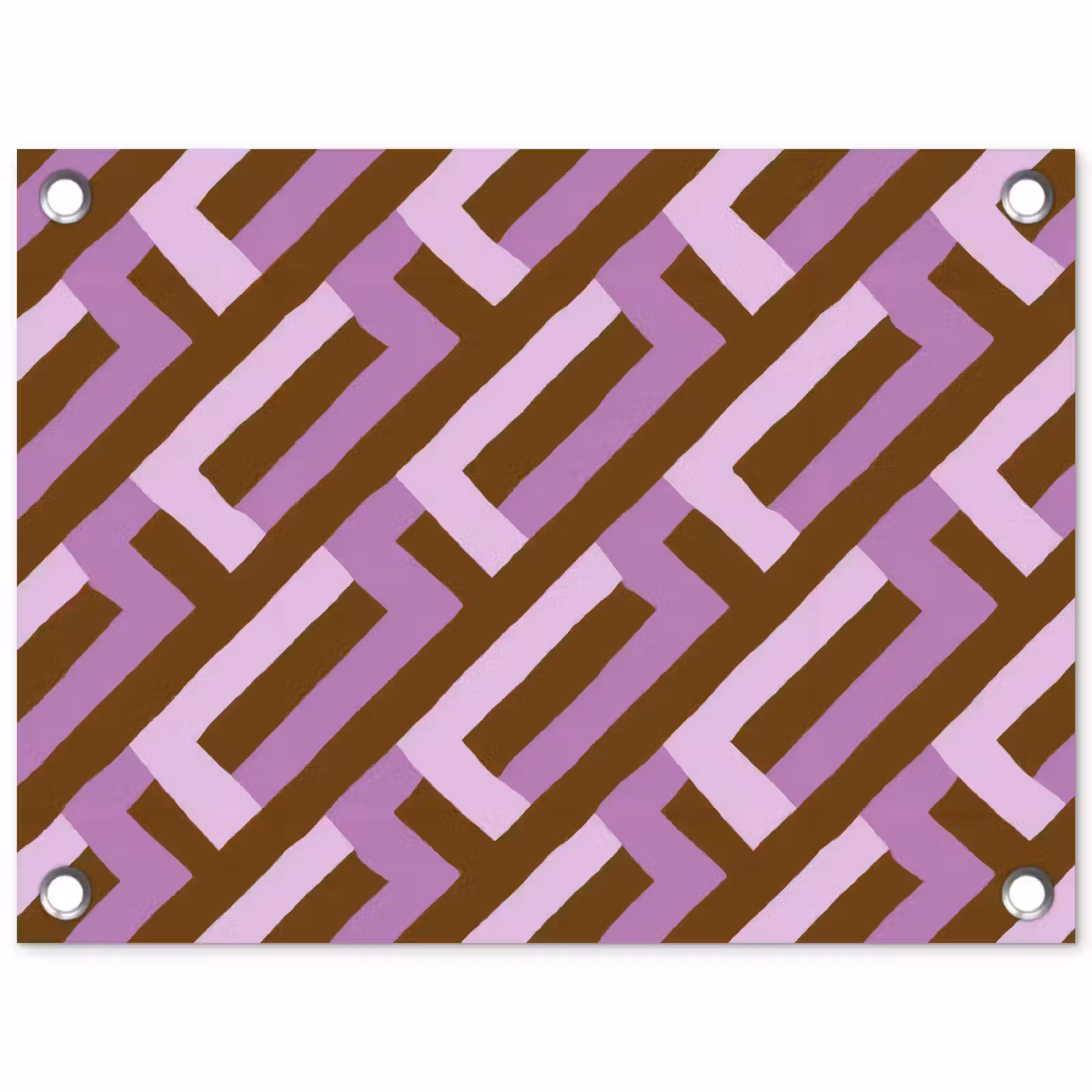 Gartenposter - Braun – Rosa – Geometrisch – Mäander – Muster — 1