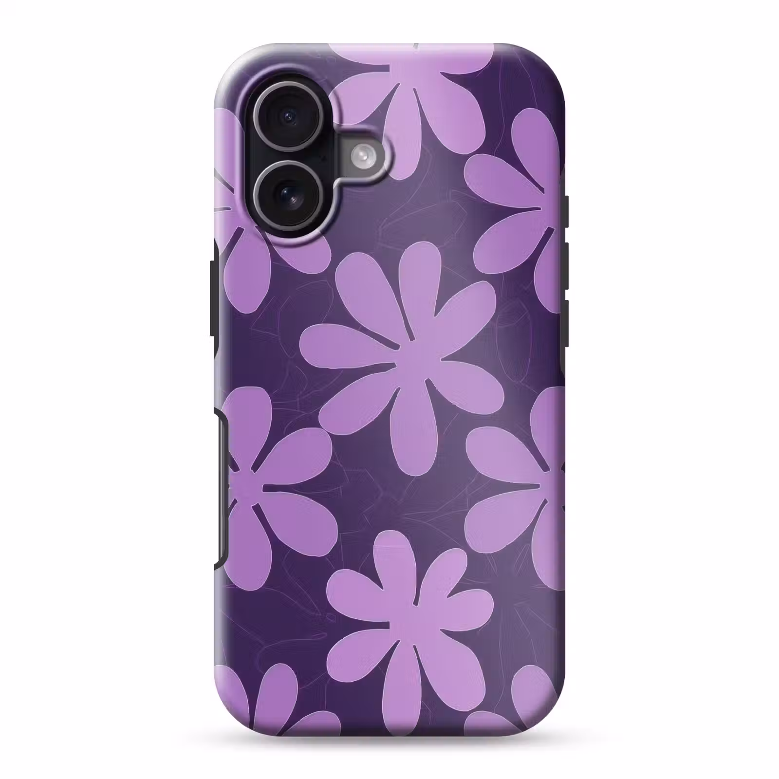 Handyhülle Toughcase - Lila – Botanisch – Blumen – Retro – Muster — 1