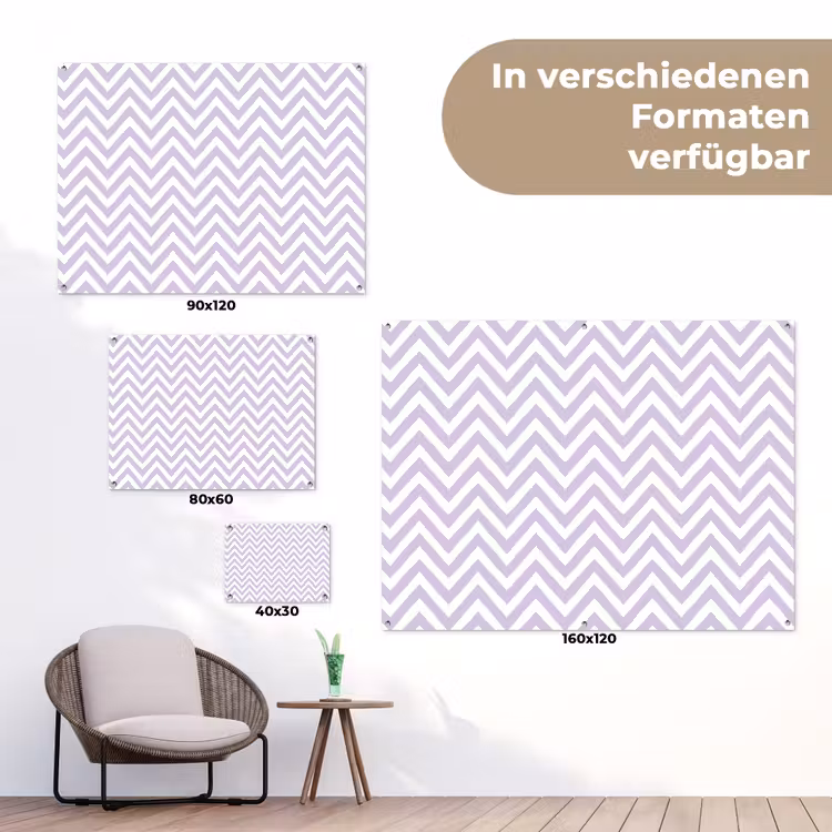Gartenposter - Lila – Geometrisch – Chevron – Zickzack – Muster — 6