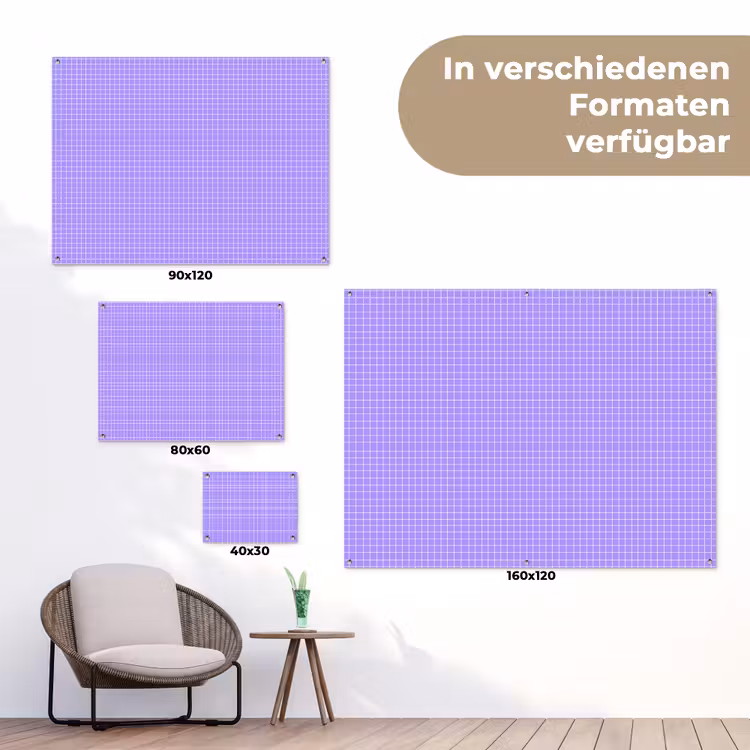 Gartenposter - Lila – Geometrisch – Raster – Minimalistisch – Muster — 6