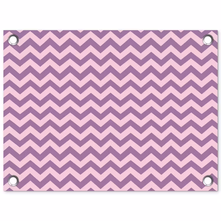 Gartenposter - Lila – Rosa – Geometrisch – Chevron – Zickzack – Muster — 1