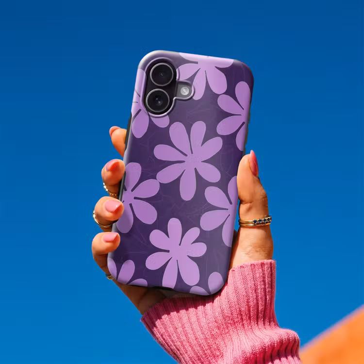 Handyhülle Toughcase - Lila – Botanisch – Blumen – Retro – Muster — 2