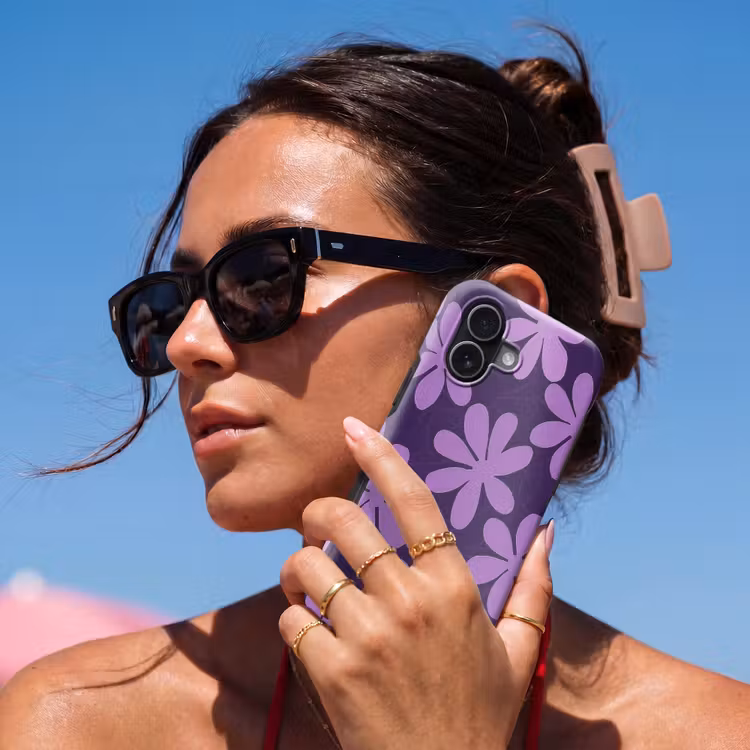 Handyhülle Toughcase - Lila – Botanisch – Blumen – Retro – Muster — 6