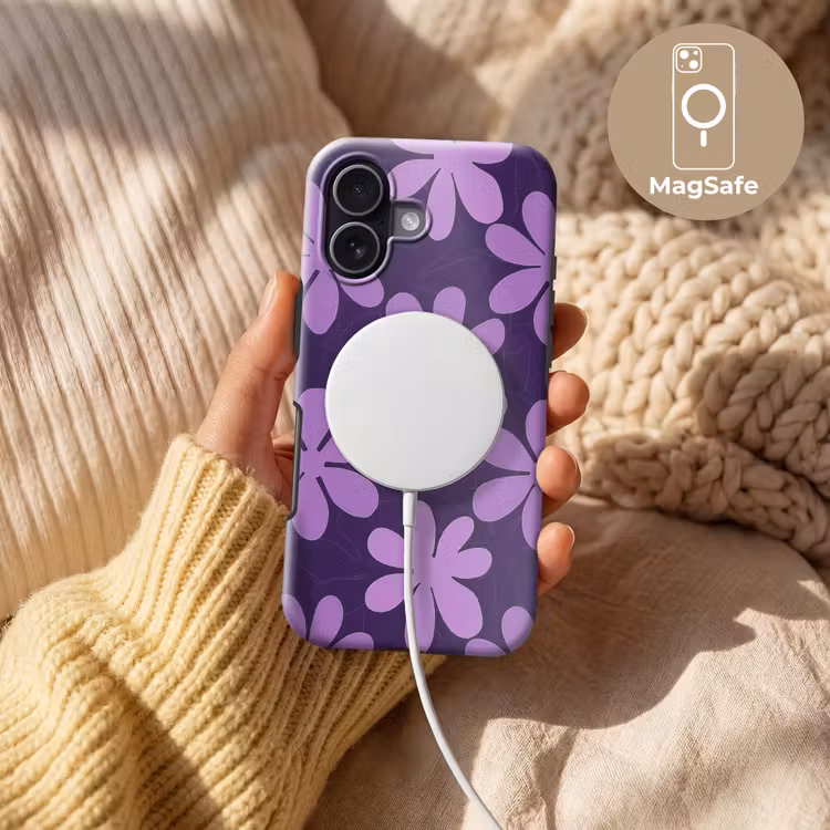 Handyhülle Toughcase - Lila – Botanisch – Blumen – Retro – Muster — 8