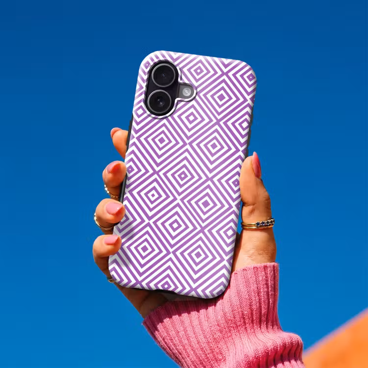 Handyhülle Toughcase - Lila – Geometrisch – Rauten – Konzentrisch – Muster — 2