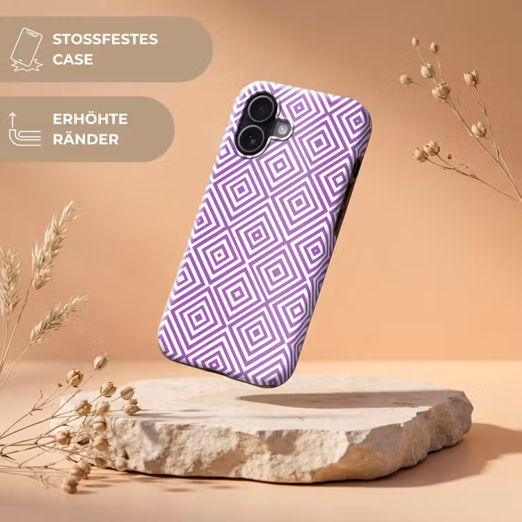 Handyhülle Toughcase - Lila – Geometrisch – Rauten – Konzentrisch – Muster — 5
