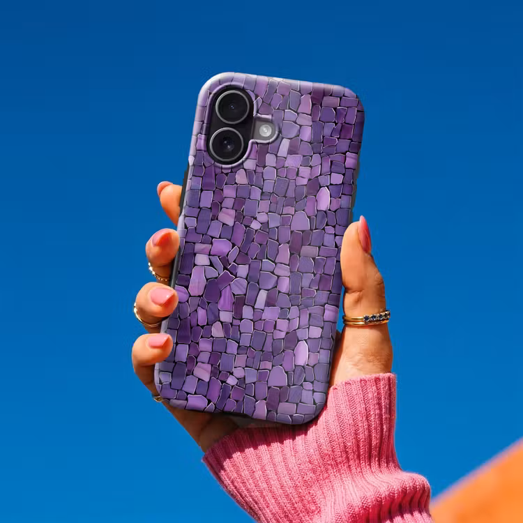 Handyhülle Toughcase - Lila – Mosaik – Scherben – Stein – Muster — 2