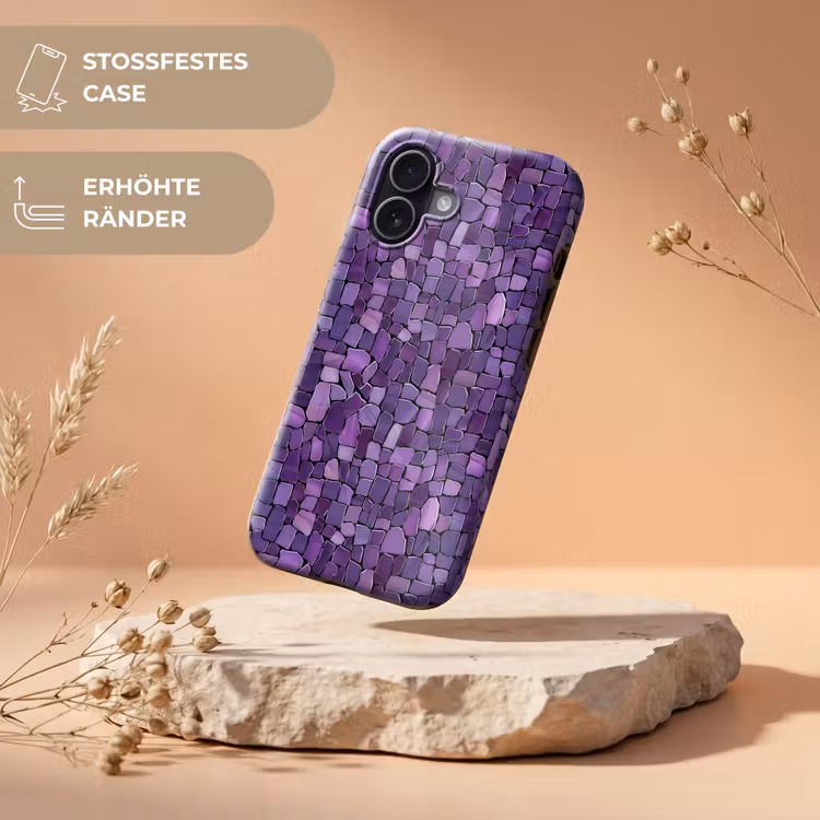 Handyhülle Toughcase - Lila – Mosaik – Scherben – Stein – Muster — 5