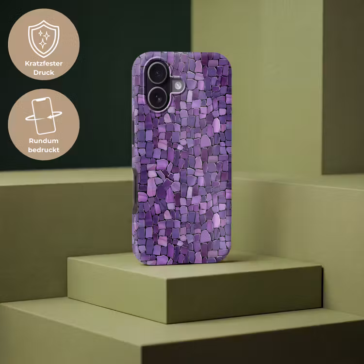 Handyhülle Toughcase - Lila – Mosaik – Scherben – Stein – Muster — 7